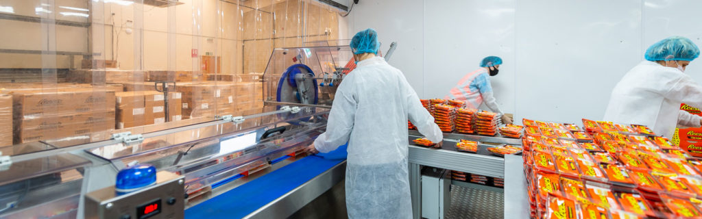 Climate-controlled clean room for co packing food products